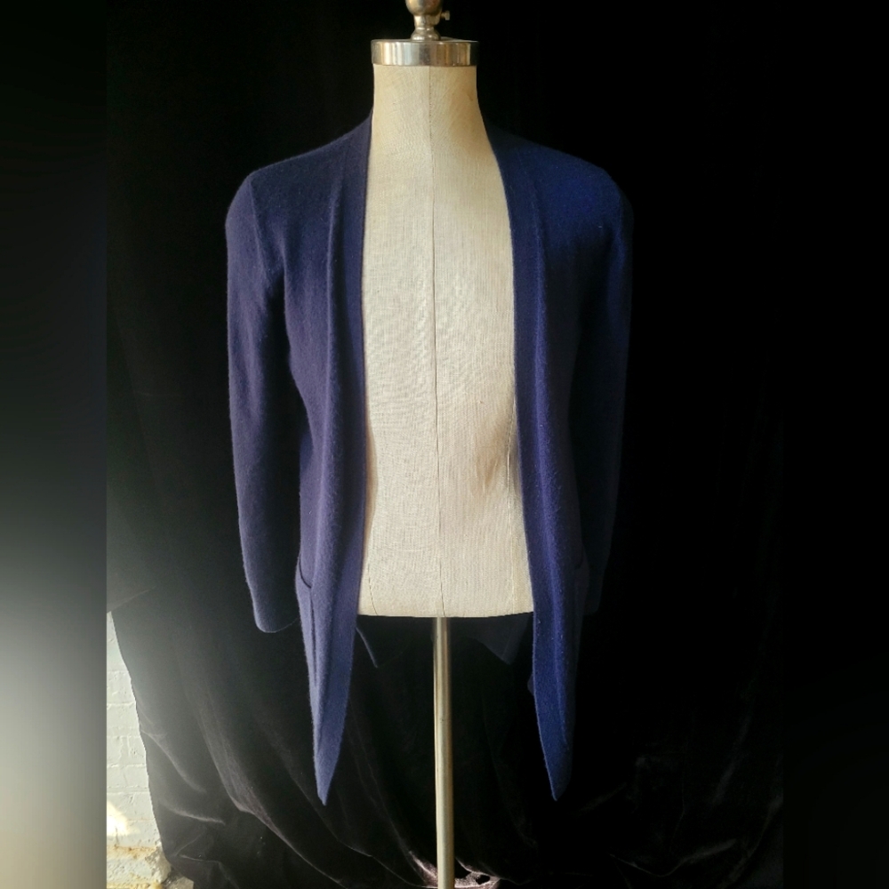 Navy Blue Cashmere Blend Cardigan